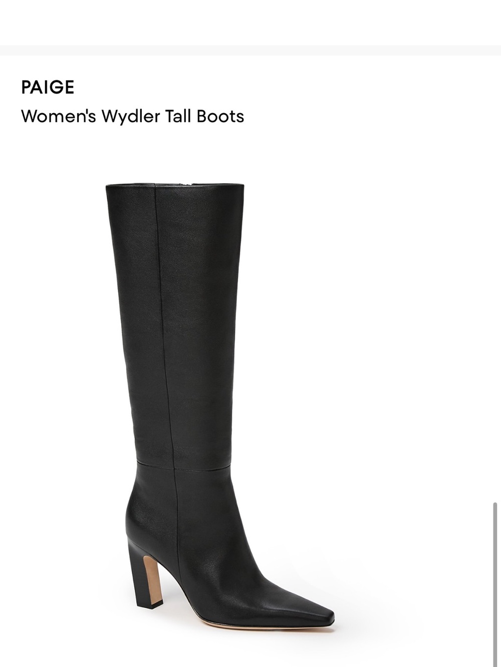 NEVER WORN • PAIGE Wydler Tall Boots in Black Leather